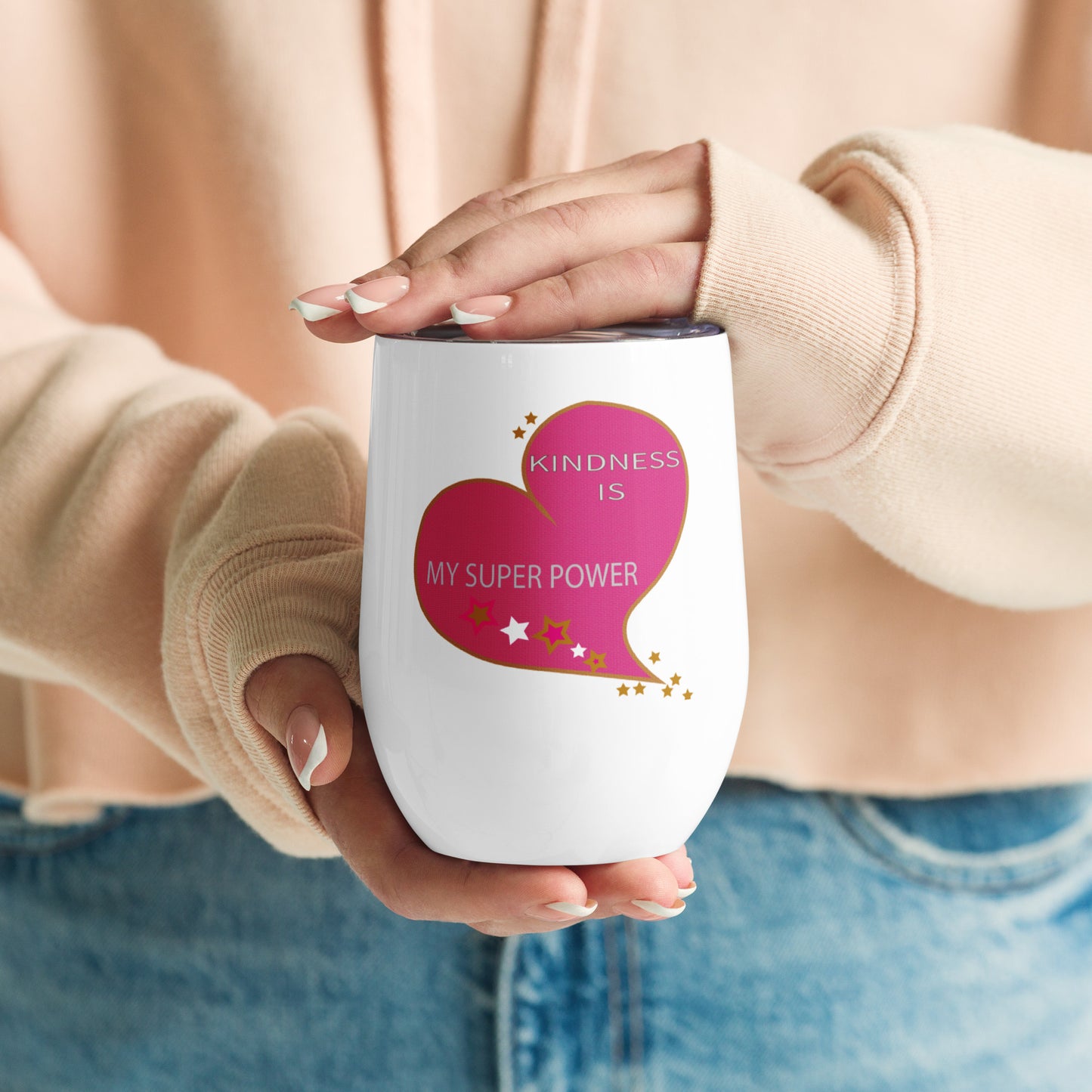 Kindeness_ Wine tumbler_ Pink