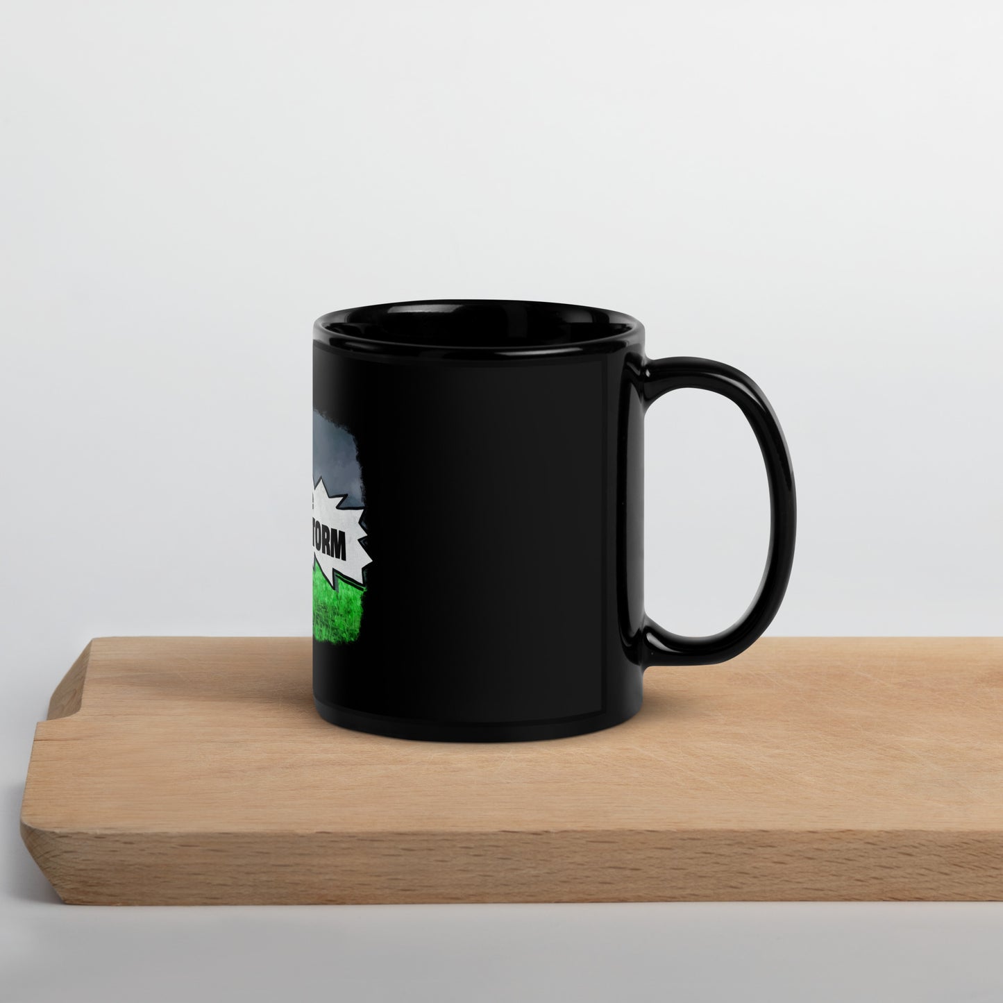 Black calm in the storm mug