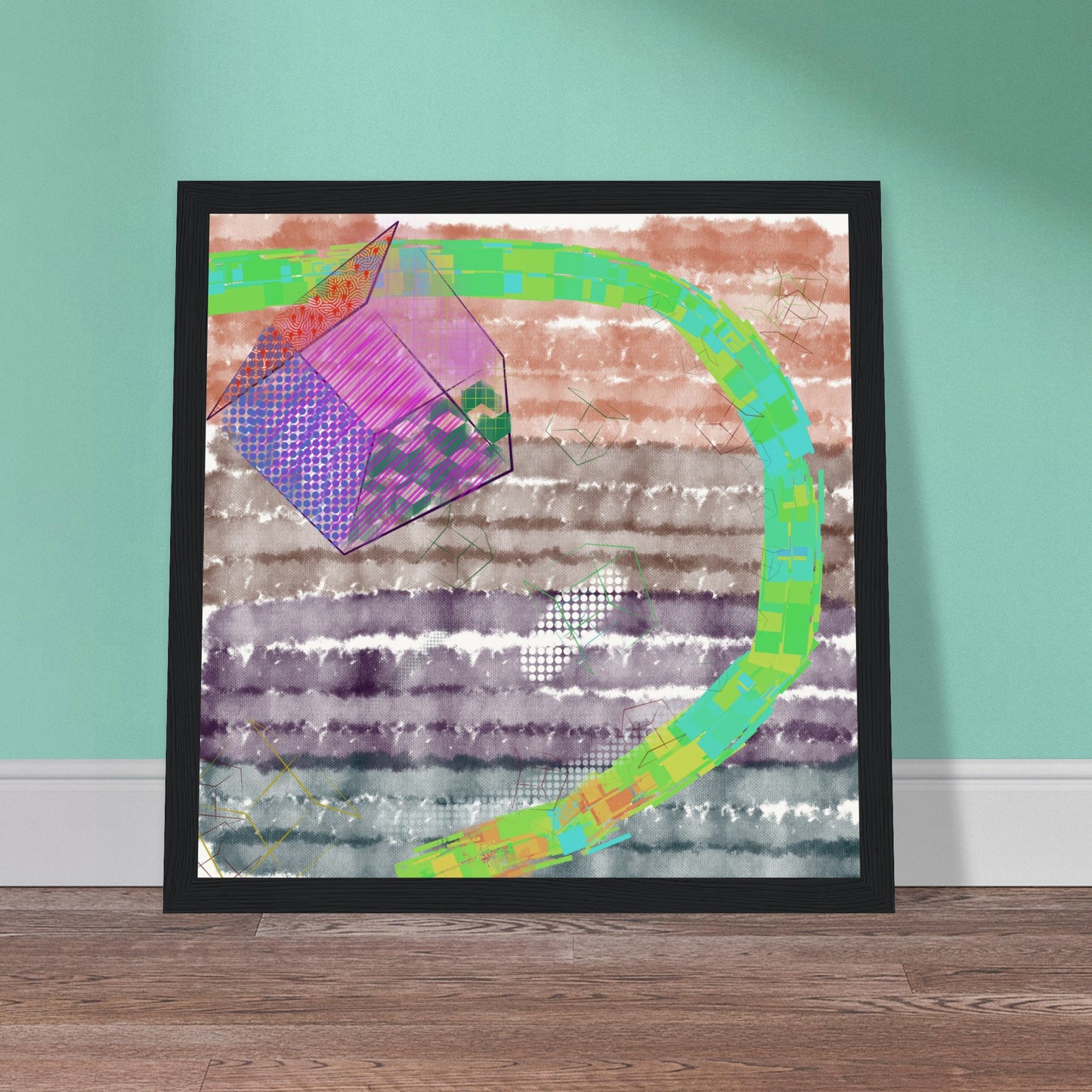 Abstract Cube Art Museum-Quality Matte Paper Wooden Framed