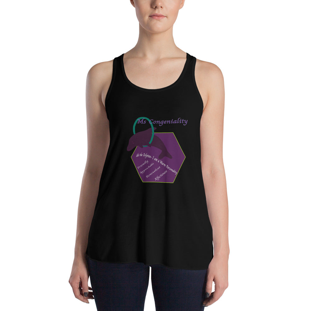 Ms Congeniality_Women's Flowy Racerback Tank